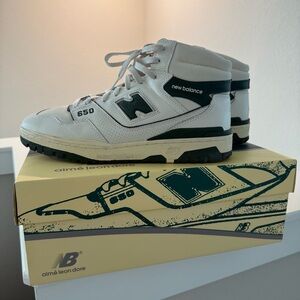 New Balance 650 Cream and Black High-Tops